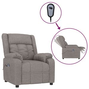 vidaXL Fotoliu rabatabil electric, gri taupe, material textil