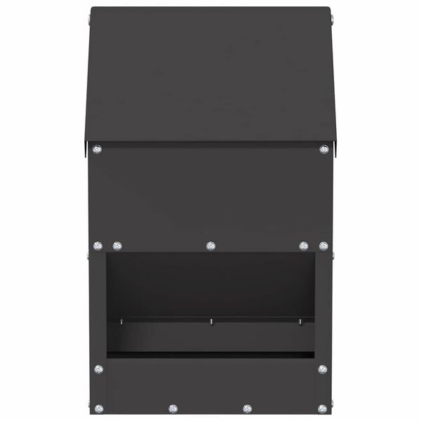 vidaXL Feeder pentru pui Negru 21 x 16 x 33 cm Oțel Laminat la Rece