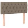 vidaXL Pat box spring cu saltea, gri taupe, 100x200 cm, textil
