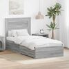 vidaXL Cadru de pat cu headboard Gri Sonoma 90 x 190 cm Lemn compozit