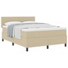 vidaXL Pat cu arcuri cu headboard Gri deschis și alb. 140 x 200 cm