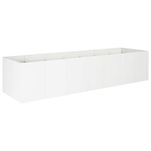 vidaXL Vază pentru Grădină Alb 280 x 80 x 60 cm Oțel laminat la rece