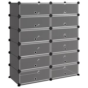 vidaXL Suport de pantofi, negru, 94,5x36,5x106 cm, PP