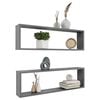 vidaXL Rafturi perete cub gri lucios 2 buc. 100x15x30cm lemn prelucrat