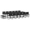 vidaXL Set mobilier de grădină, 17 piese, cu perne, negru, textilenă