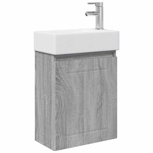 vidaXL Unitate de baie cu robinet Sonoma gri 45,5 x 25,5 x 84 cm