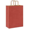 vidaXL Pungi de hârtie 250 buc cu mânere roșii 26x12x35 cm