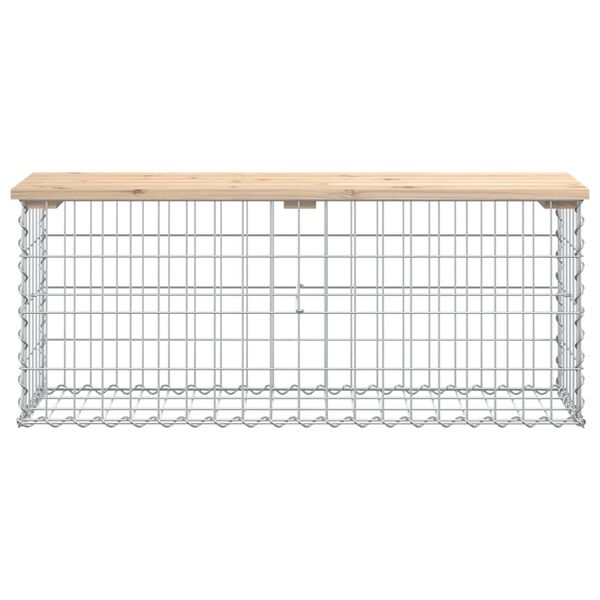 vidaXL Bancă de grădină, design gabion, 103x31,5x42 cm, lemn masiv pin