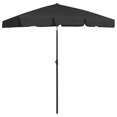vidaXL Umbrelă de plajă, negru, 180x120 cm