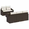 vidaXL Set de canapea 6 buc. Maro și Crem 55 x 55 x 37 cm poliratan