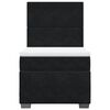 vidaXL Pat box spring cu saltea, negru, 80x200 cm, catifea