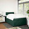 vidaXL Pat box spring cu saltea, verde &icirc;nchis, 120x190 cm, catifea