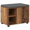 vidaXL Bancă pentru hol cu pernă cu raft Lemn vechi 60 x 38 x 46 cm