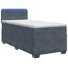 vidaXL Pat box spring cu saltea și LED Gri &icirc;nchis 80 x 200 cm Catifea