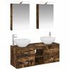 vidaXL Set de mobilier pentru baie 5 pcs Stejar fumuriu