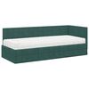vidaXL Cadru de pat colțar cu saltea cu headboard 2 pcs Verde Catifea