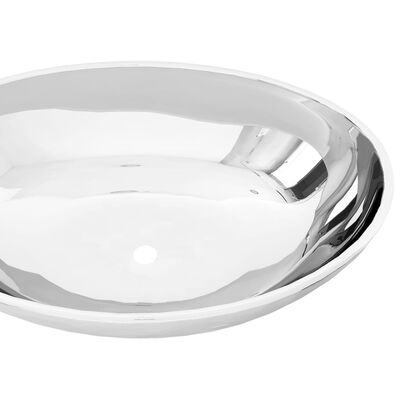vidaXL Chiuvetă de baie, argintiu, 40 x 33 x 13,5 cm, ceramică