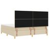 vidaXL Pat cu arcuri cu saltea cu headboard Crem 200 x 200 cm țesătură