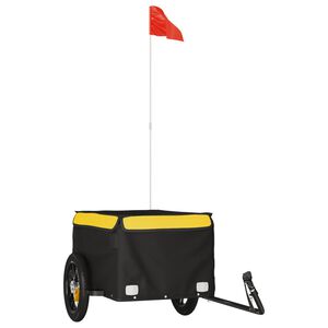 vidaXL Remorcă pentru biciclete, negru și galben, 30 kg, fier