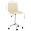 vidaXL Scaun de bucătărie pivotant, crem, material textil