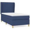 vidaXL Pat box spring cu saltea, albastru, 100x200 cm, textil