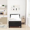 vidaXL Pat cu arcuri cu saltea cu headboard Negru 80 x 200 cm Catifea