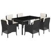 vidaXL Set mobilier de grădină cu perne, 7 piese, negru, poliratan