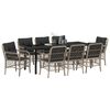 vidaXL Set de masă pentru grădină cu pernă 9 pcs Gri deschis poliratan