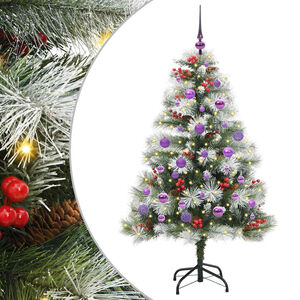 vidaXL Brad de Crăciun artificial Verde și alb 150 cm