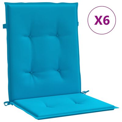 vidaXL Perne cu spătar mic, 6 buc. albastru 100x50x3 cm textil oxford