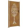 vidaXL Poartă de grădină 100x200 cm, oțel corten, design copac
