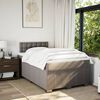vidaXL Pat box spring cu saltea, taupe, 120x190 cm material textil