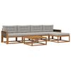 vidaXL Set de canapele de exterior 6 buc. Natural și Gri deschis