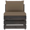 vidaXL Set mobilier de grădină cu perne, 7 piese, gri, lemn tratat
