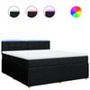 vidaXL Pat box spring cu saltea, negru, 180x200 cm, catifea