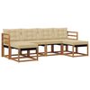 vidaXL Set de canapele de exterior cu pernă 6 pcs Natural și Bej