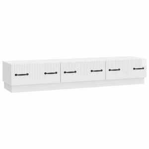 vidaXL Cabinet TV Alb foarte lucios 147 x 34,5 x 27 cm Lemn prelucrat