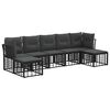 vidaXL Set de canapele de exterior Negru Poliester