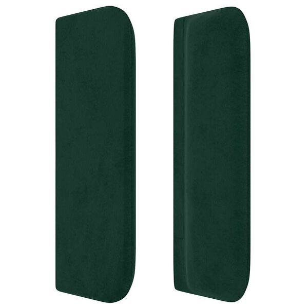 vidaXL Tăblie de pat cu aripioare verde &icirc;nchis 203x16x78/88 cm catifea