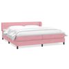 vidaXL Pat cu arcuri cu saltele roz 180x210 cm catifea