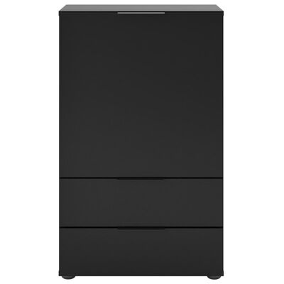 FMD Comodă cu sertar și uși, negru, 49,7x31,7x81,3 cm