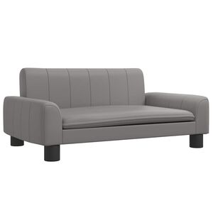 vidaXL Canapea pentru copii, gri, 70x45x30 cm, piele ecologică