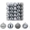 vidaXL Set de globuri de Crăciun 75 buc. Gri 6 cm Polistiren