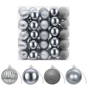 vidaXL Set de globuri de Crăciun 75 buc. Gri 6 cm Polistiren