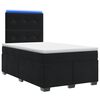 vidaXL Pat boxspring cu saltea cu benzi LED Negru 120 x 190 cm Catifea