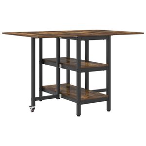 vidaXL Masă de dining 122 x 80 x 76,5 cm Lemn prelucrat Stejar fumuriu
