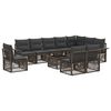 vidaXL Set de canapele pentru grădină 11 pcs Gri poliratan