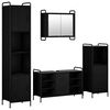 vidaXL Set dulap baie 4 buc. Stejar Negru 40 x 36 x 181 cm