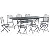 vidaXL Set de masă pentru grădină 9 pcs Antracit 212 x 90 x 76 cm