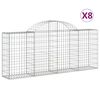 vidaXL Coșuri gabion arcuite 8 buc, 200x30x80/100cm, fier galvanizat